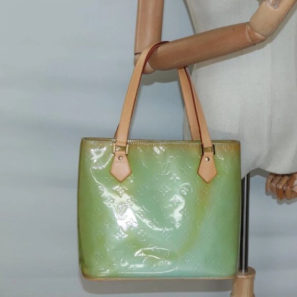 LOUIS VUITTON Monogram Vernis Houston Hand Bag Baby Blue M91005 LV Auth BA5011 - Picture 1 of 16